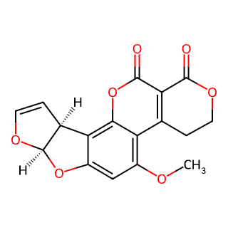 Molecular structure of Aflatoxin G1